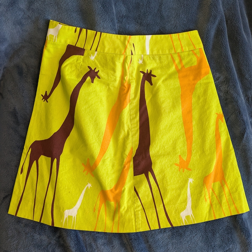 Marimekko Giraffe Print Skirt in Vibrant Yellow - Size 6